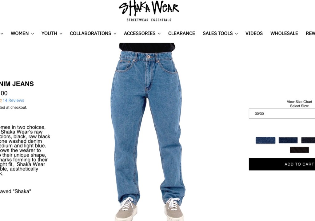 Shaka Wear wholesale blank denim jean supplier