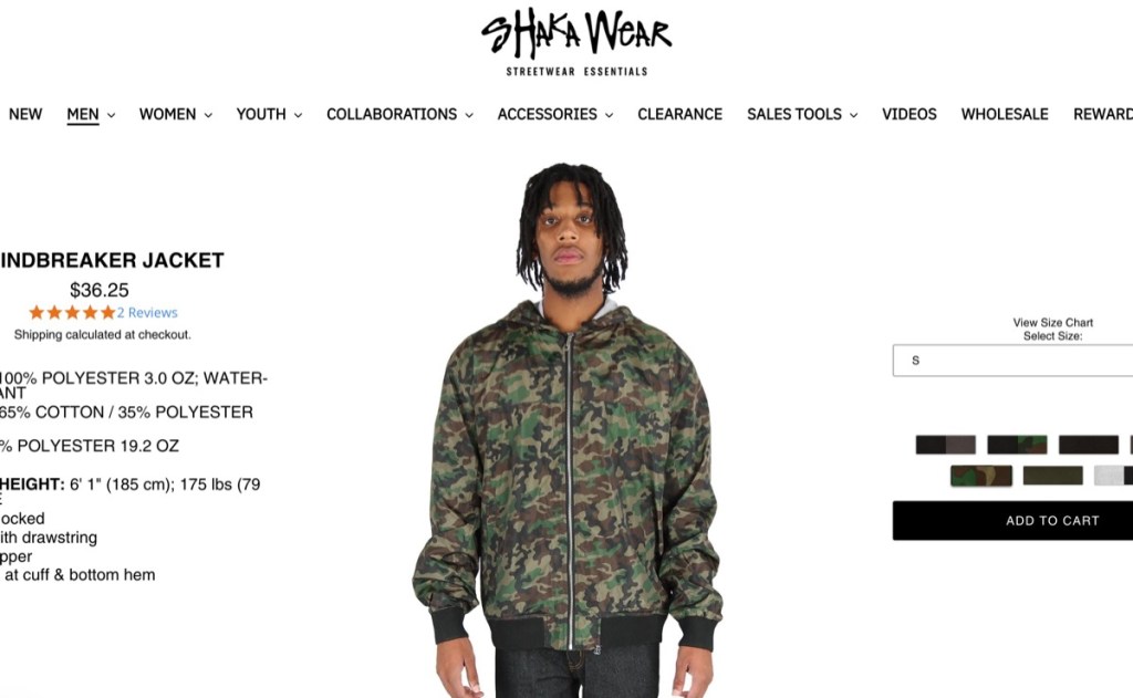 Shaka Wear wholesale camo jacket supplier