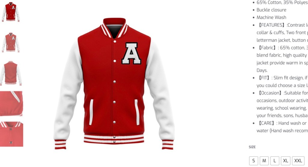 Shirtsy baseball & varsity letterman jacket print-on-demand supplier