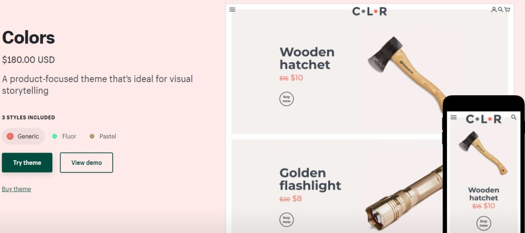Shopify Colors theme