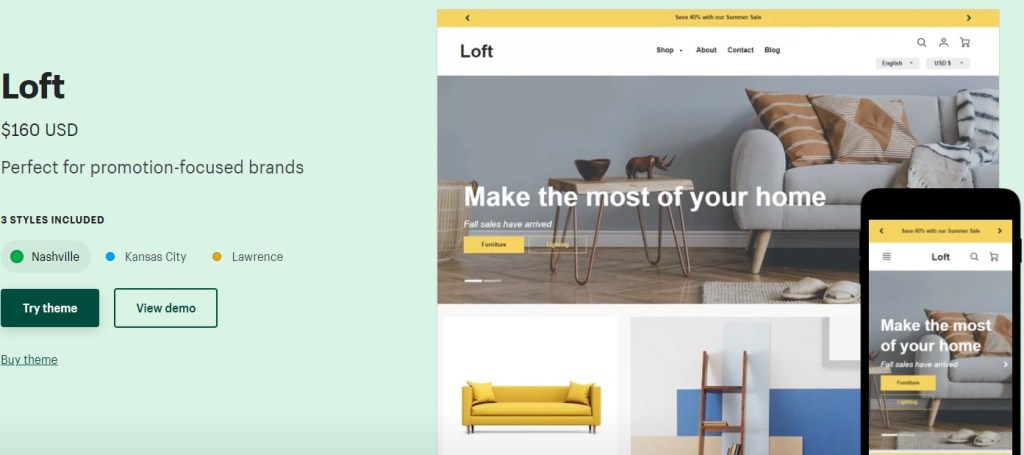 Shopify Loft theme