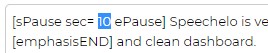 Adjusting the duration of pauses in Speechelo