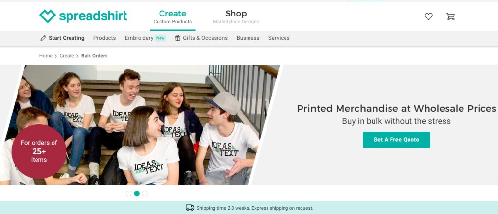 Spreadshirt wholesale print-on-demand company