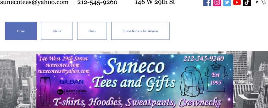 Sun E Co Tees wholesale blank t-shirt distributor in New York