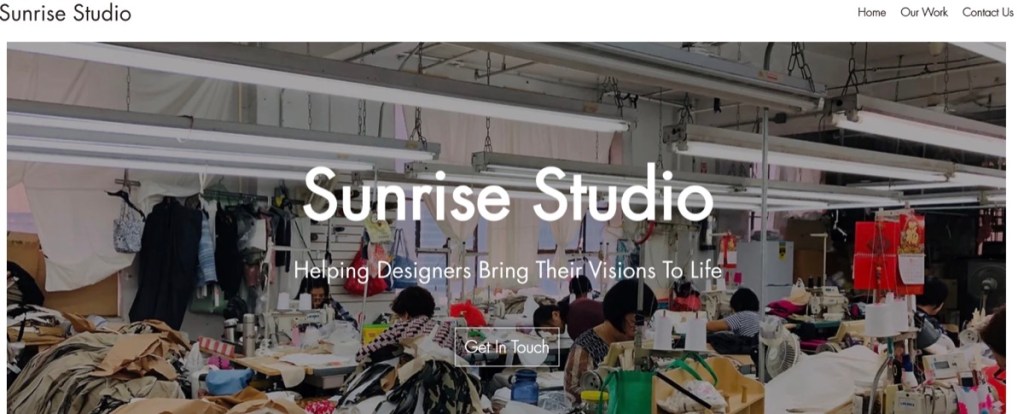 Sunrise Studio clothing manufacturer in New York