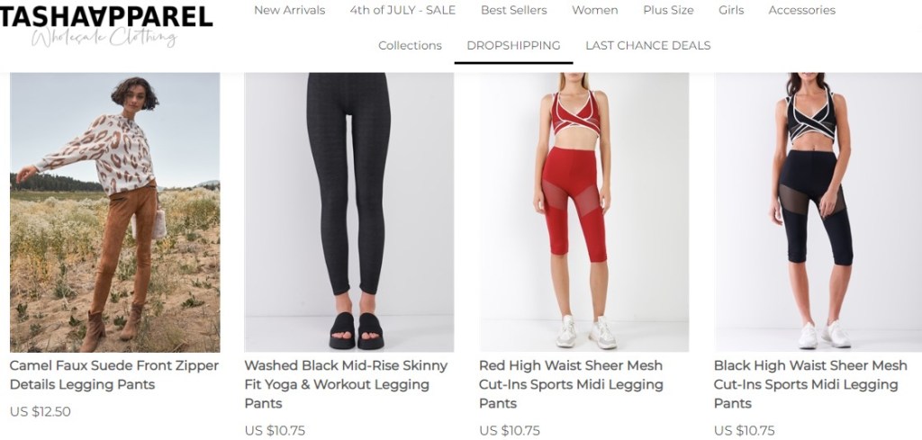 Tasha Apparel yoga pants & fitness leggings dropshipping supplier