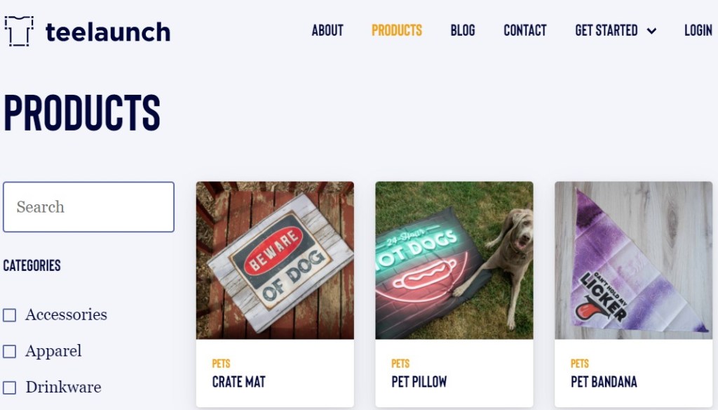 TeeLaunch pet product & pet clothing print-on-demand company