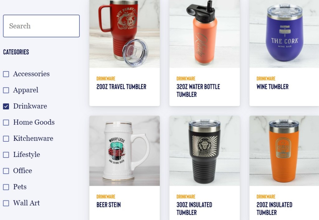 TeeLaunch water bottle & tumbler print-on-demand company