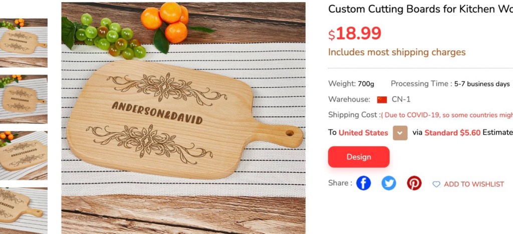 ThisNew custom cutting board print-on-demand supplier