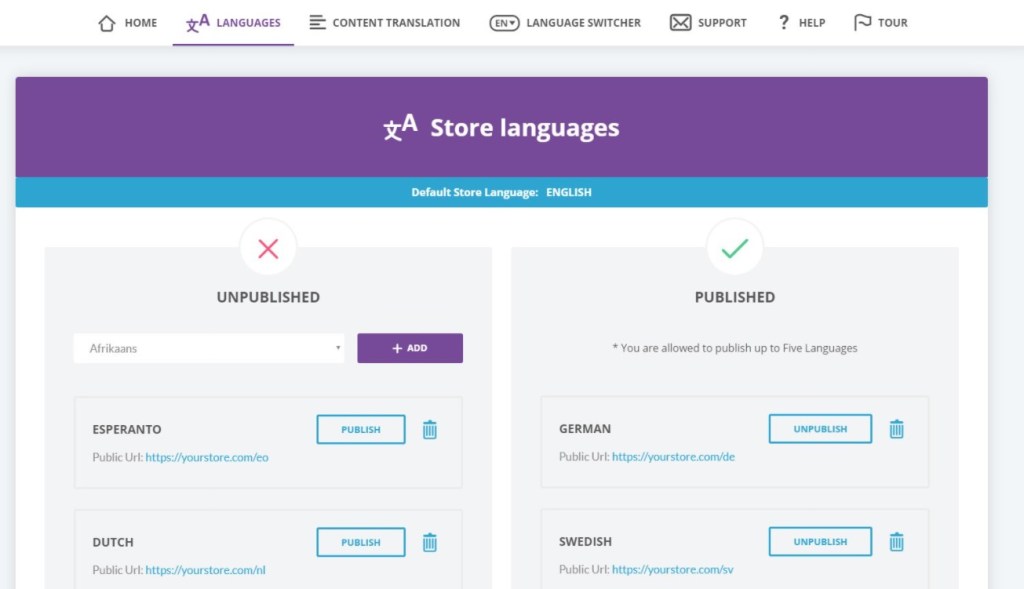 Translation lab Shopify app