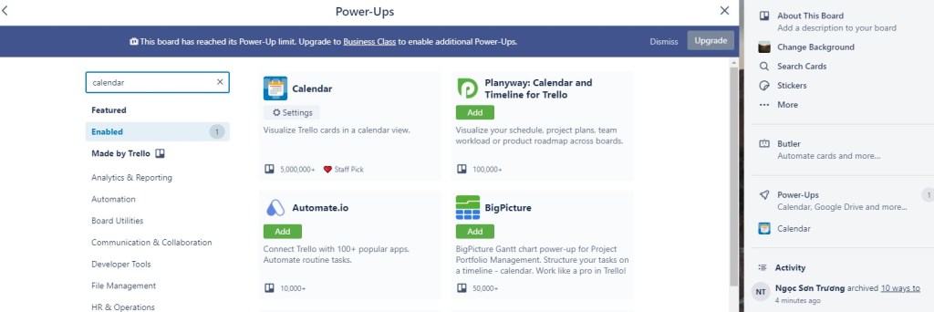 Trello power-ups