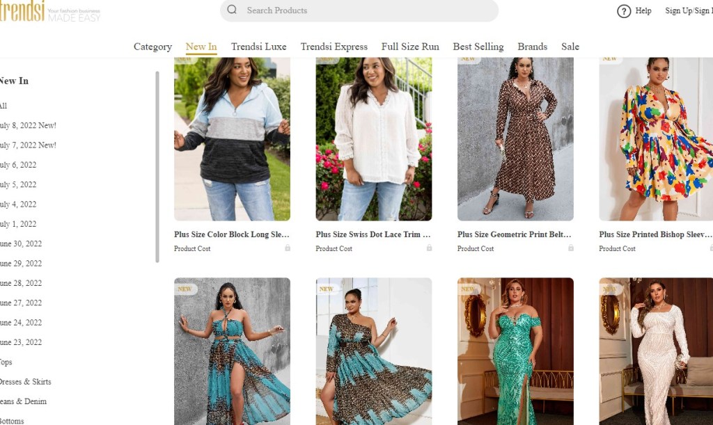 Trendsi curvy & plus-size fashion clothing dropshipping supplier