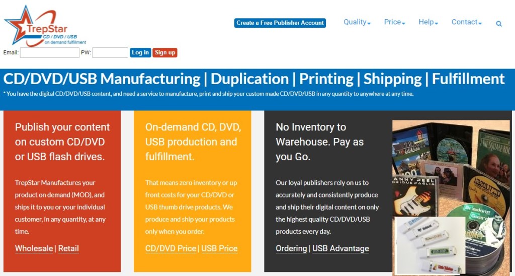 TrepStar CD/DVD print-on-demand company