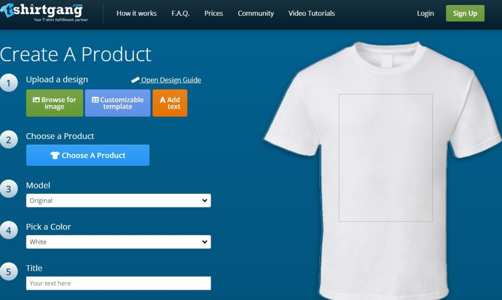 TShirtGang print-on-demand supplier to sell on Amazon