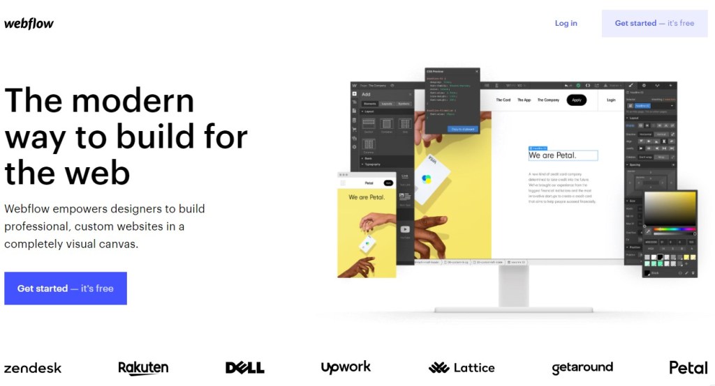 Webflow blogging platform homepage