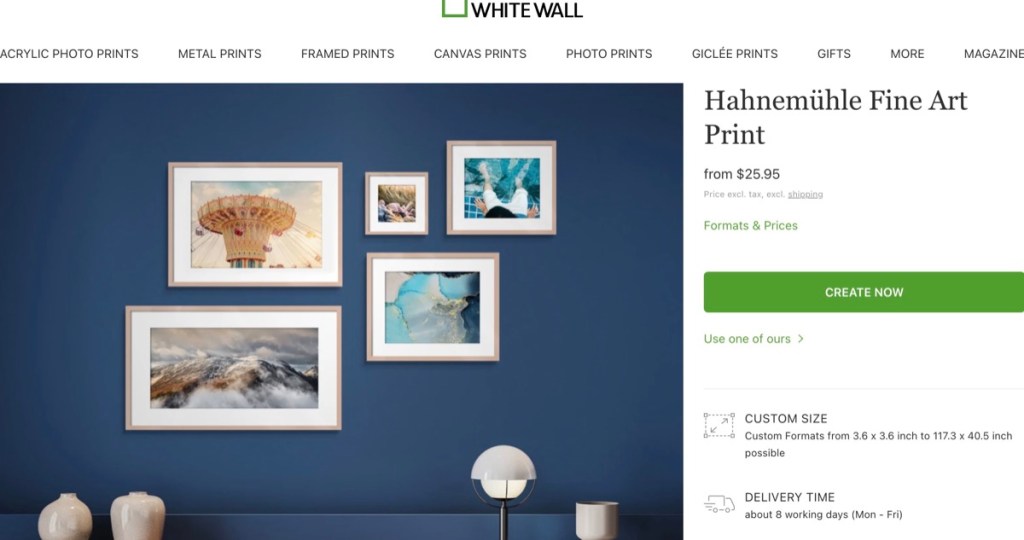 WhiteWall custom giclée fine art printing company & service