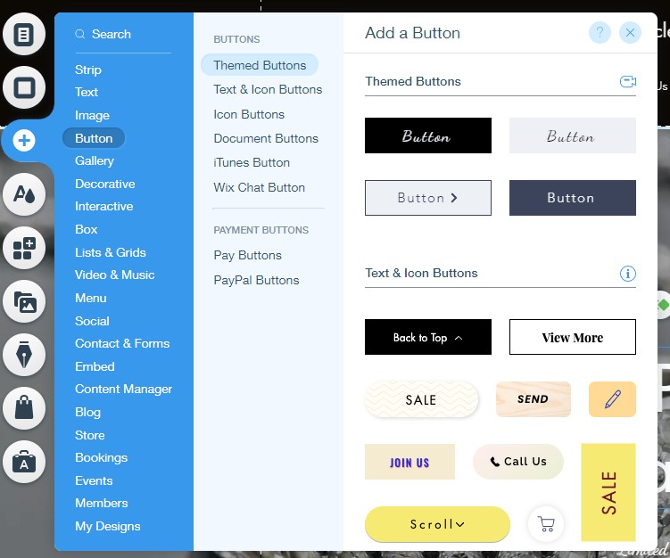 Wix editor design elements