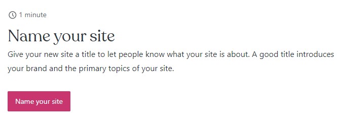 "Name your blog" step in WordPress.com
