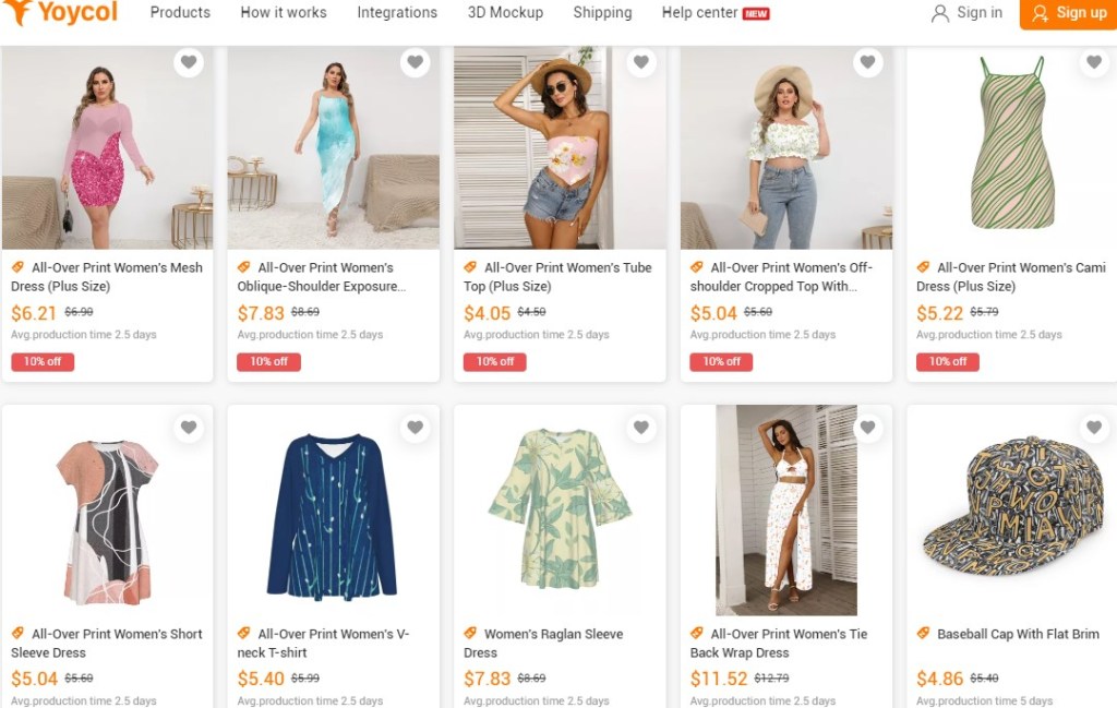 Yoycol fashion clothing print-on-demand company