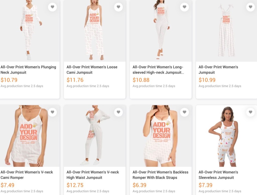 Yoycol custom romper & jumpsuit print-on-demand supplier