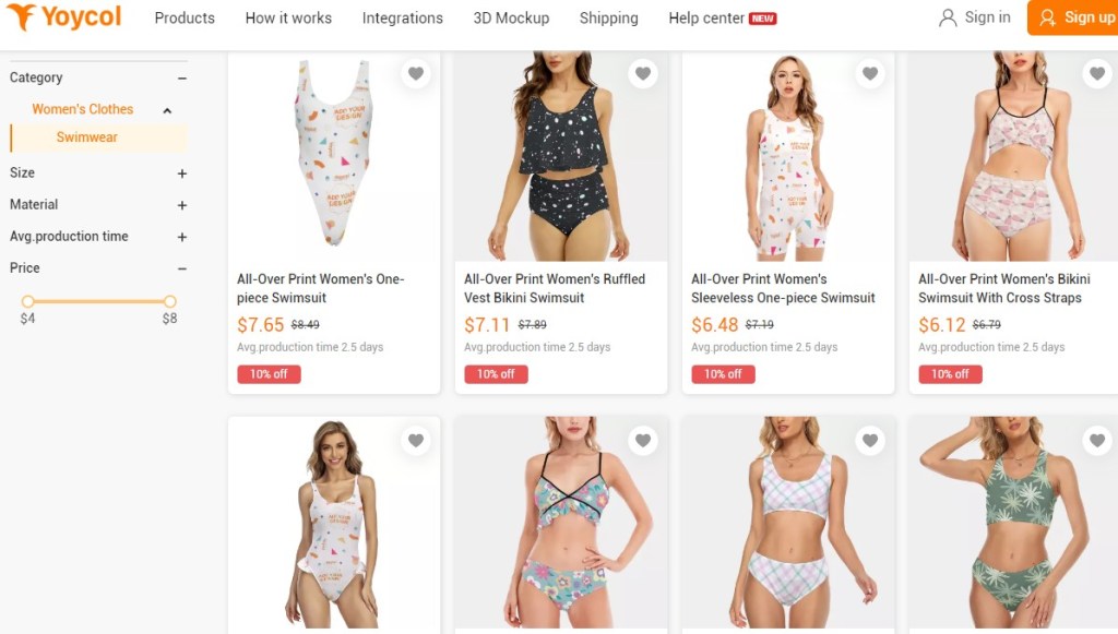 Yoycol swimwear print-on-demand company