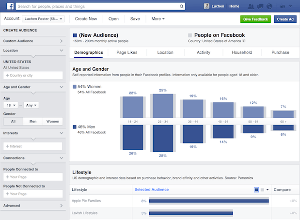 Facebook audience insights